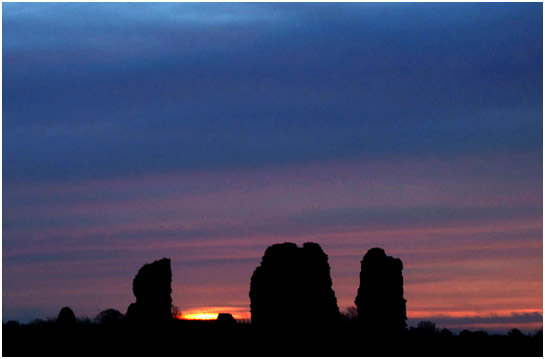 Dawn approaches at Hope ruins in January